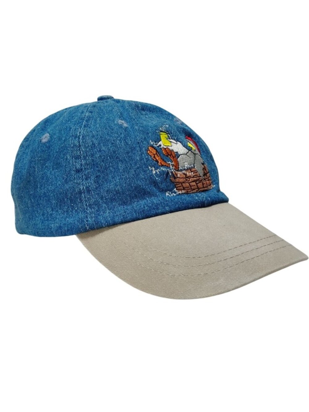 Big Ed's Chicken Pit Denim Strapback Hat Embroidered Restaurant Promo Cap Vtg - Picture 10 of 12